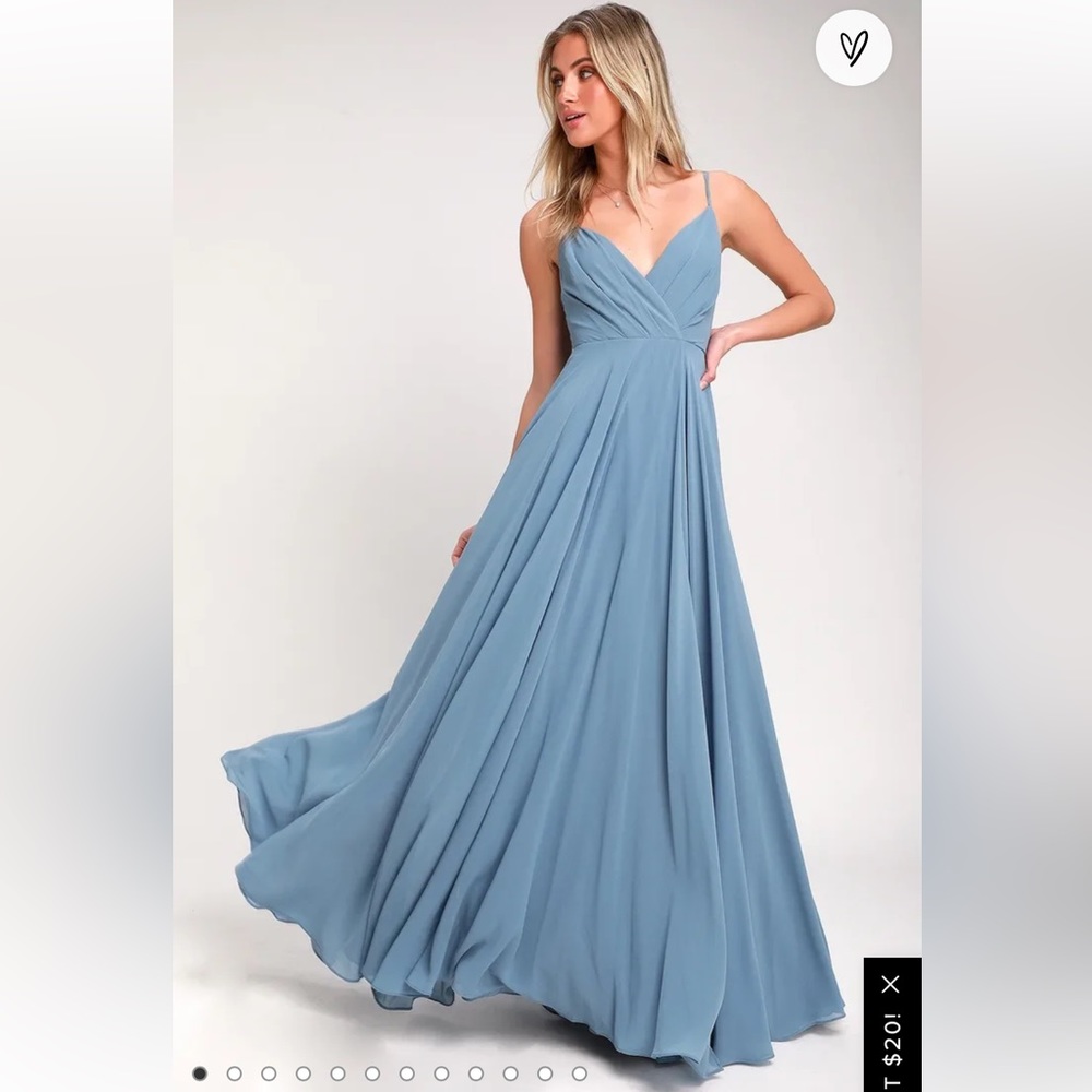 Lulu’s All About Love Slate Blue Maxi Dress